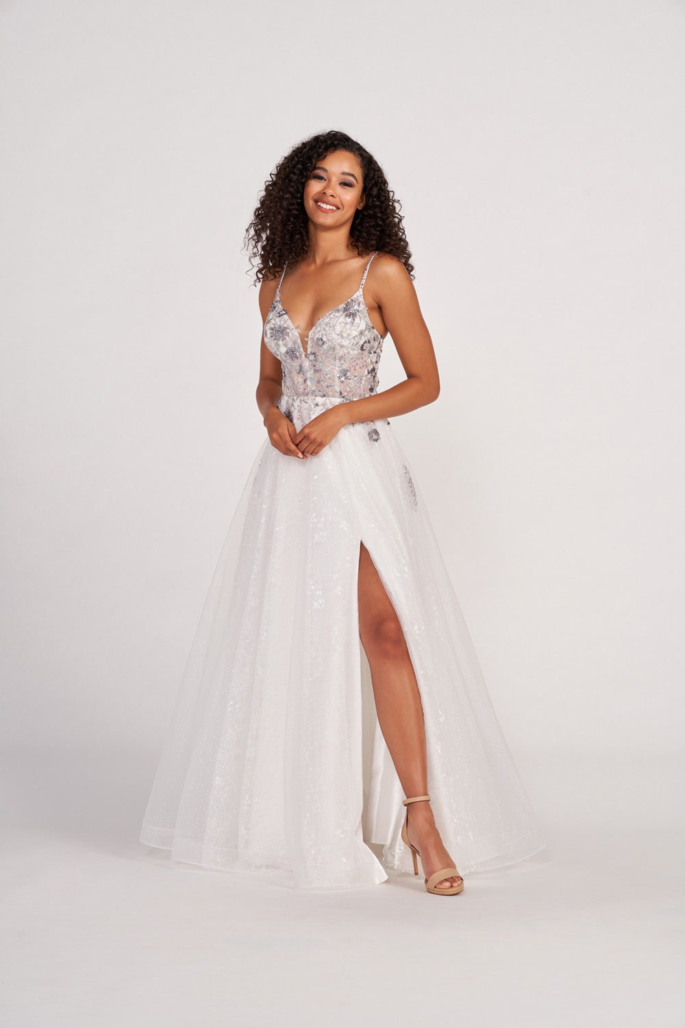 Colette CL2064 prom dress images.  Colette CL2064 is available in these colors: White Silver.