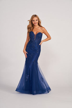 Colette CL2067 prom dress images.  Colette CL2067 is available in these colors: Emerald, Navy Blue, Merlot, Plum.