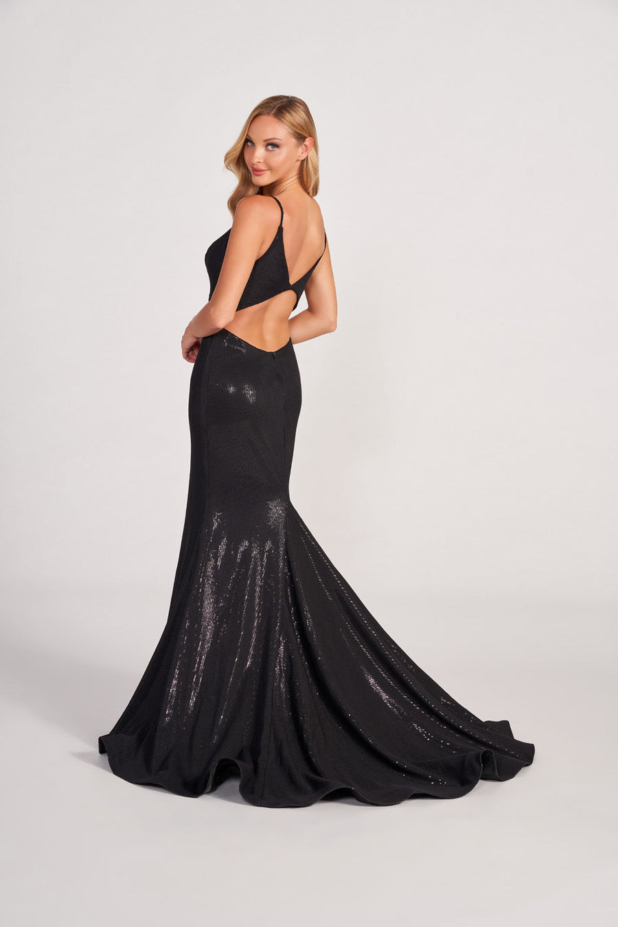 Colette CL2077 prom dress images.  Colette CL2077 is available in these colors: Black.