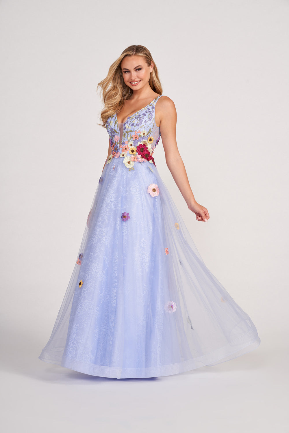 Colette CL2084 prom dress images.  Colette CL2084 is available in these colors: Periwinkle Multi.