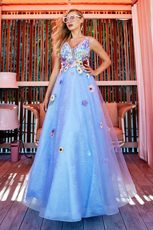 Colette CL2084 prom dress images.  Colette CL2084 is available in these colors: Periwinkle Multi.