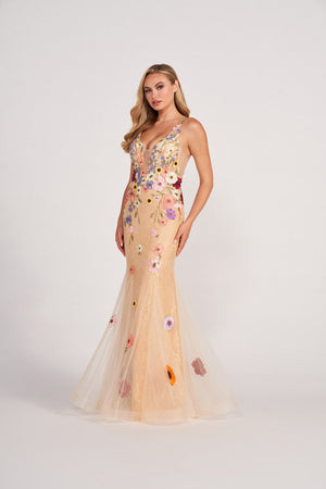 Colette CL2085 prom dress images.  Colette CL2085 is available in these colors: Champagne Multi.