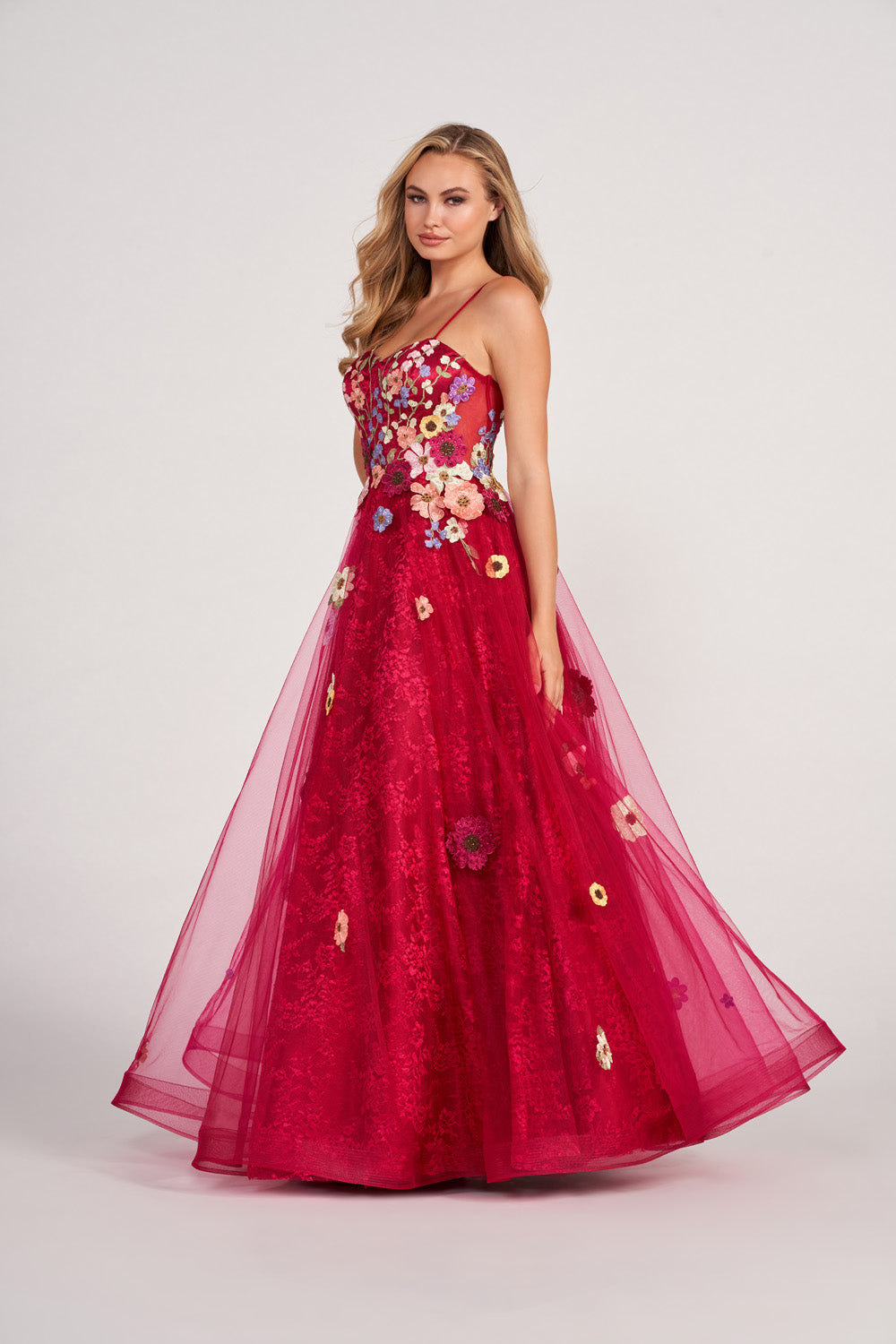 Colette CL2086 prom dress images.  Colette CL2086 is available in these colors: Berry Multi.