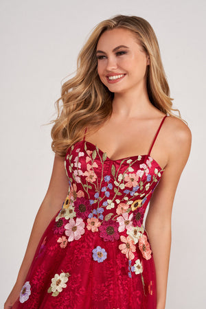 Colette CL2086 prom dress images.  Colette CL2086 is available in these colors: Berry Multi.