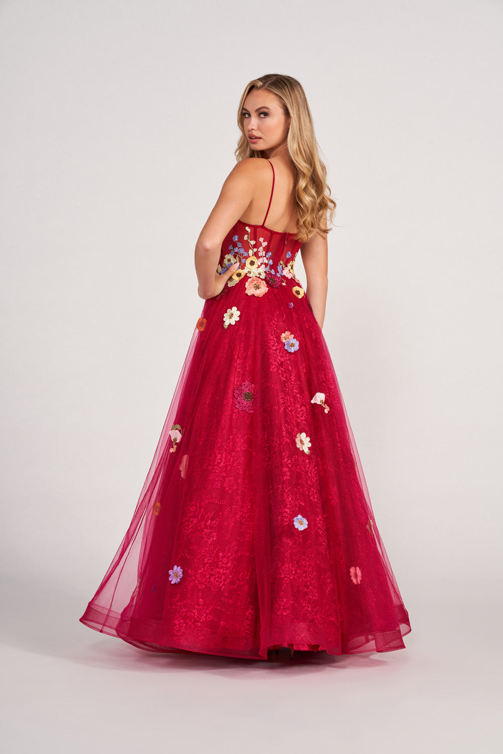 Colette CL2086 prom dress images.  Colette CL2086 is available in these colors: Berry Multi.