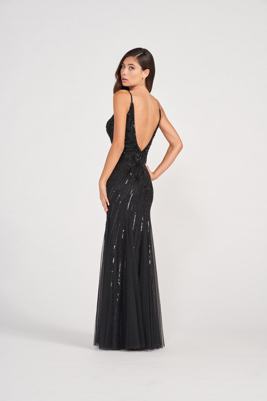 Colette CL2087 prom dress images.  Colette CL2087 is available in these colors: Black .