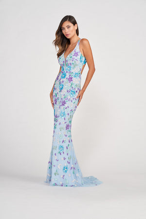 Colette CL2088 prom dress images.  Colette CL2088 is available in these colors: Blue Multi.
