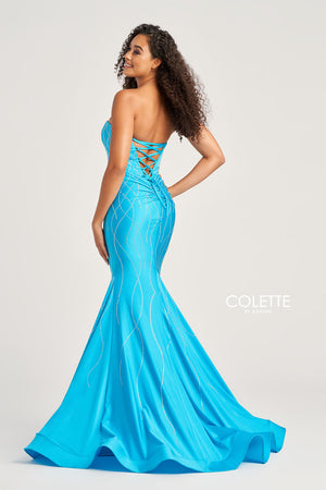 Colette CL5106 prom dress images.  Colette CL5106 is available in these colors: Black, Purple, Strawberry, Turquiose
.