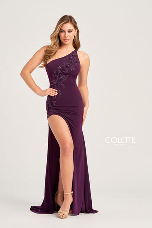 Colette CL5108 prom dress images.  Colette CL5108 is available in these colors: Red, Navy Blue, Plum, Black.