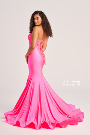 Colette CL5112 prom dress images.  Colette CL5112 is available in these colors: Pink, Royal Blue, Red, Black, Violet.