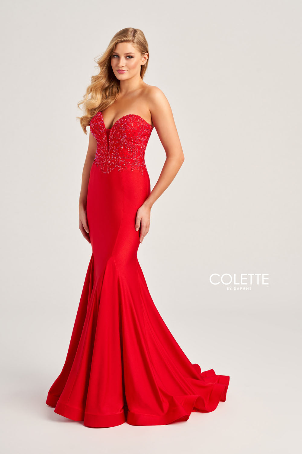 Colette CL5112 prom dress images.  Colette CL5112 is available in these colors: Pink, Royal Blue, Red, Black, Violet.