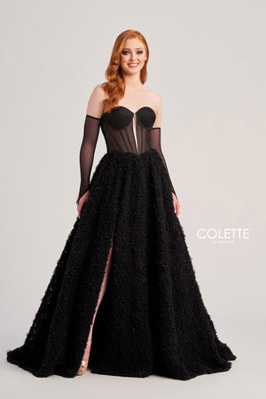 Colette CL5114 prom dress images.  Colette CL5114 is available in these colors: Pink, Red, Black, Turquoise.