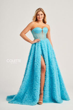 Colette CL5114 prom dress images.  Colette CL5114 is available in these colors: Pink, Red, Black, Turquoise.