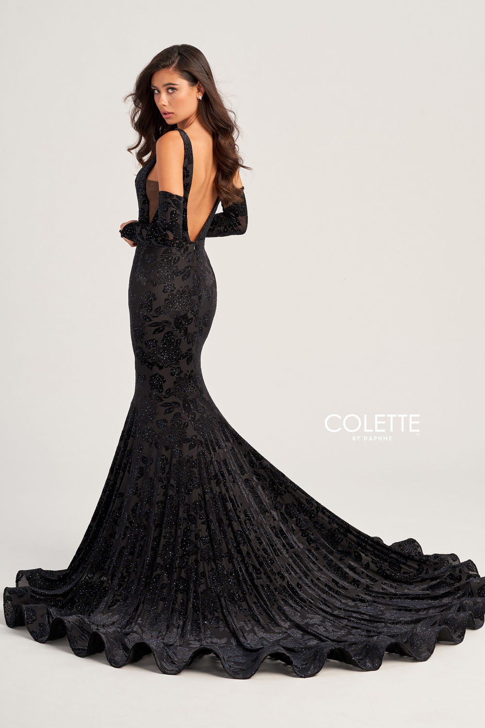 Colette CL5121 prom dress images.  Colette CL5121 is available in these colors: Black, Diamond White, Pink, Jade Berry.