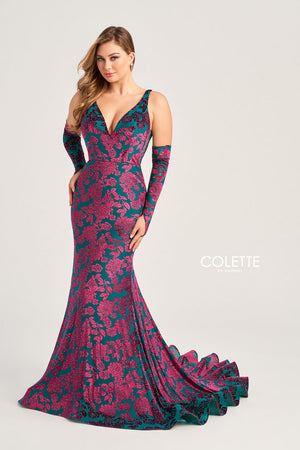 Colette CL5121 prom dress images.  Colette CL5121 is available in these colors: Black, Diamond White, Pink, Jade Berry.