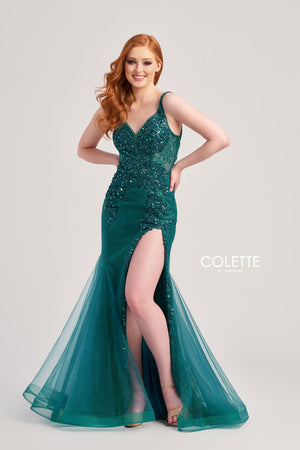 Colette CL5122 prom dress images.  Colette CL5122 is available in these colors: Berry, Teal, Plum.