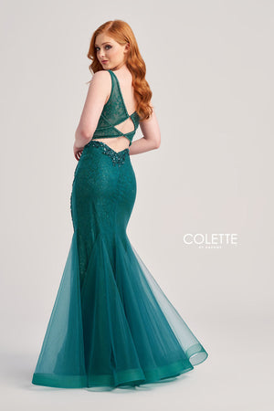 Colette CL5122 prom dress images.  Colette CL5122 is available in these colors: Berry, Teal, Plum.