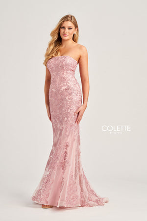 Colette CL5123 prom dress images.  Colette CL5123 is available in these colors: Sunshine, Royal Blue, Lilac, Blush.