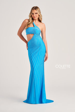 Colette CL5139 prom dress images.  Colette CL5139 is available in these colors: Charcoal, Black, Purple, Ocean Blue, Hot Pink.