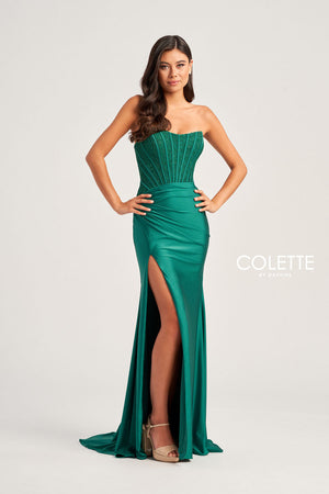 Colette CL5158 prom dress images.  Colette CL5158 is available in these colors: Red, Black, Hunter, Violet, Hot Pink.