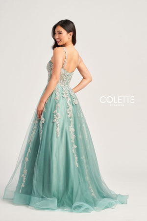 Colette CL5165 prom dress images.  Colette CL5165 is available in these colors: Mauve, Periwinkle, Sage.