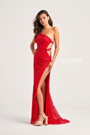 Colette CL5198 prom dress images.  Colette CL5198 is available in these colors: Red, Black, Jade, Hot Pink.