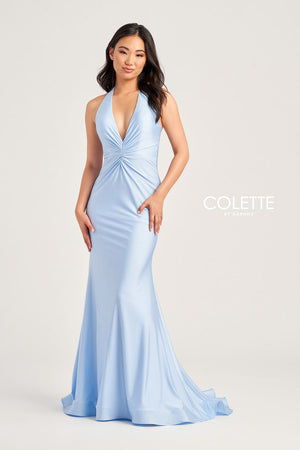 Colette CL5199 prom dress images.  Colette CL5199 is available in these colors: Royal Blue, Purple, Black, Burgundy, Light Blue, Lilac.