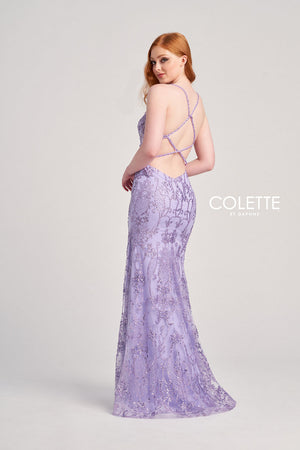 Colette CL5203 prom dress images.  Colette CL5203 is available in these colors: Sage, Royal Blue, Lilac, Silver.
