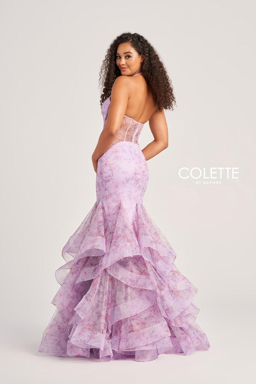 Colette CL5234 prom dress images.  Colette CL5234 is available in these colors: Pink Multi, Ice Blue Multi, Light Purple Multi, Buttercup Multi.