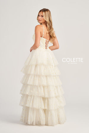 Colette CL5237 prom dress images.  Colette CL5237 is available in these colors: Daisy, Light Blue, Lilac.