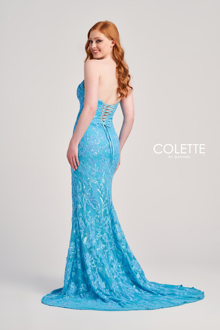 Colette CL5238 prom dress images.  Colette CL5238 is available in these colors: Neon Turquoise, Neon Orange, Neon Pink.