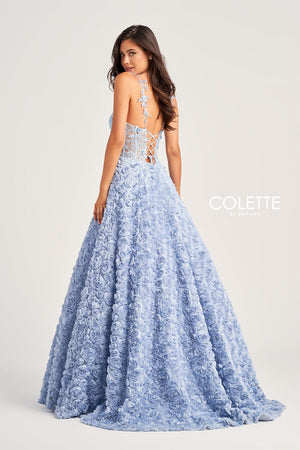 Colette CL5250 prom dress images.  Colette CL5250 is available in these colors: Light Blue.