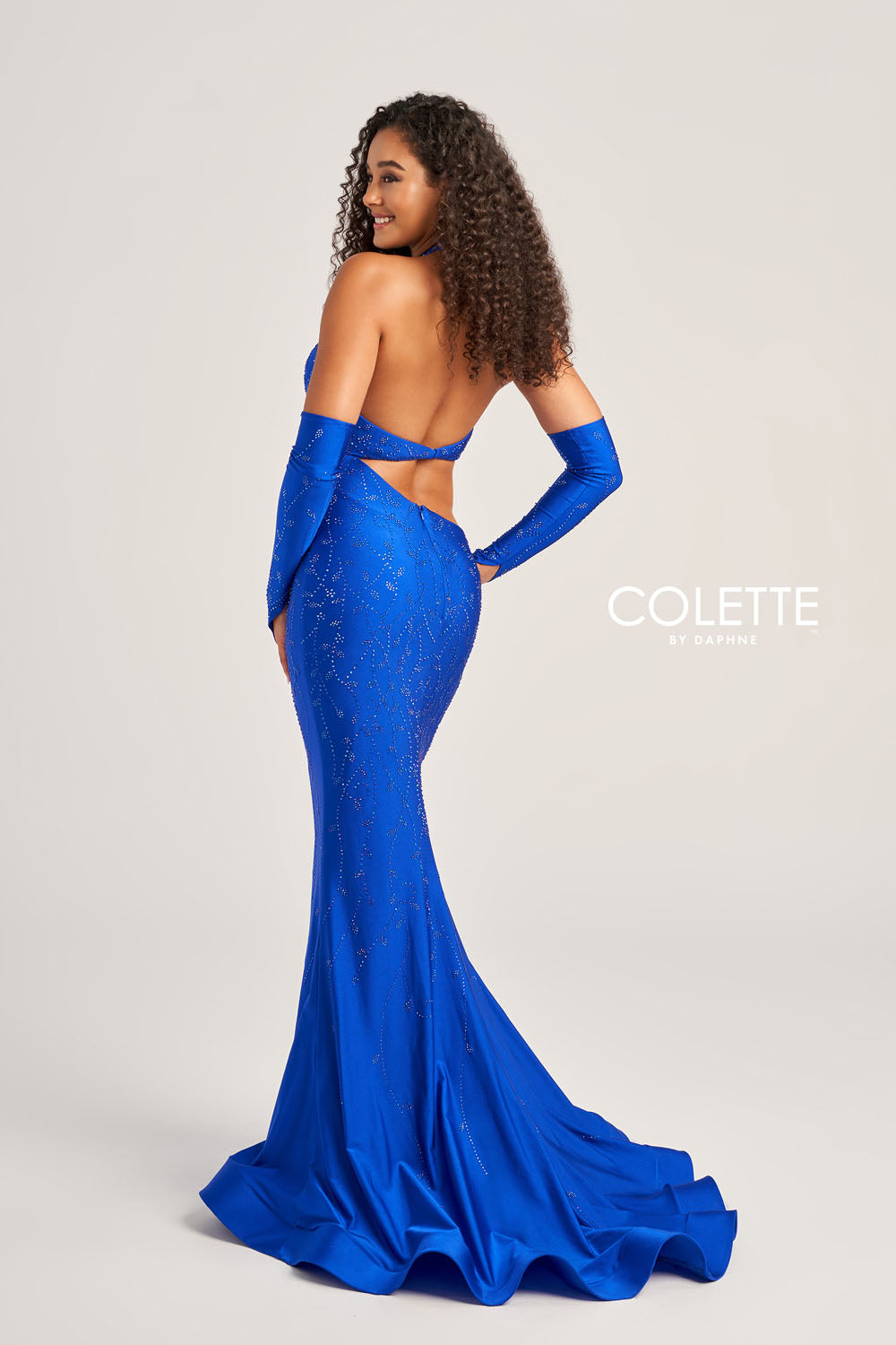 Colette CL5263 prom dress images.  Colette CL5263 is available in these colors: Violet, Royal Blue, Hot Pink, Sienna.