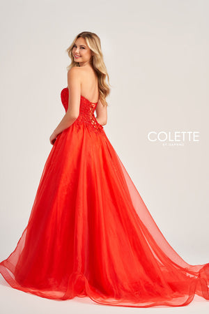 Colette CL5265 prom dress images.  Colette CL5265 is available in these colors: Red, Light Blue, Royal Blue.