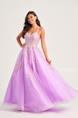 Colette CL5271 prom dress images.  Colette CL5271 is available in these colors: Lilac.