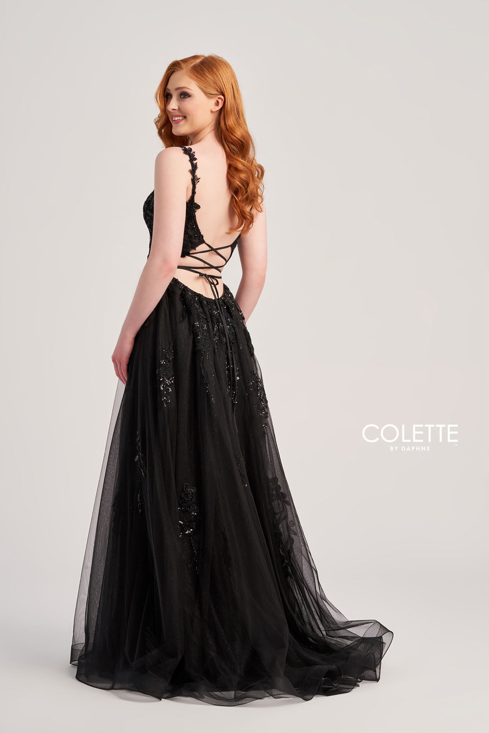 Colette CL5287 prom dress images.  Colette CL5287 is available in these colors: Wine, Royal Blue, Black.