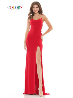 Colors Dress 2755 matte jersey prom dress images.  Colors Dress 2755 is available in these colors: Blush, Red, Royal, Yellow.