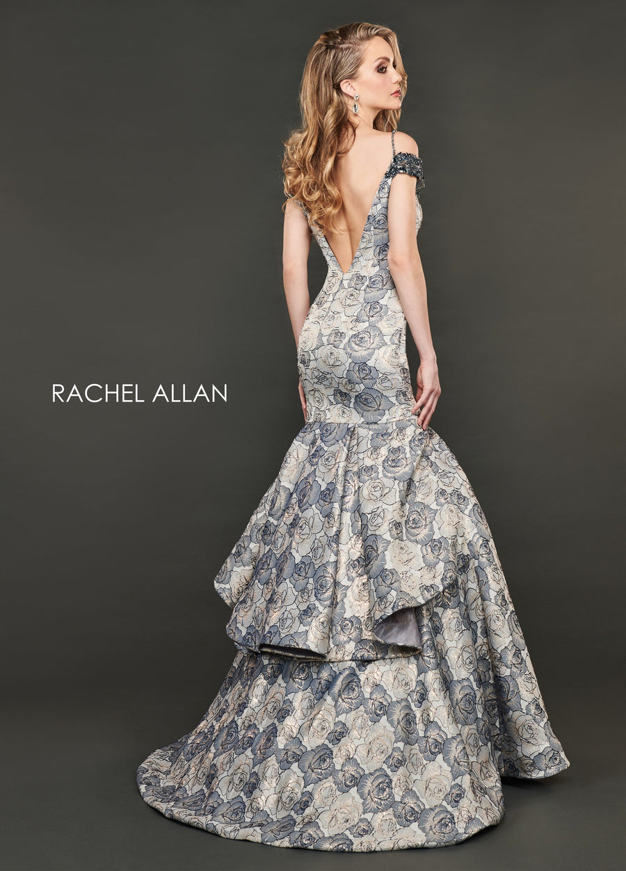 Rachel Allan 8401 prom dress images.  Rachel Allan 8401 is available in these colors: Navy Gold,Champagne Rose Gold.