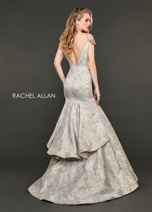 Rachel Allan 8401 prom dress images.  Rachel Allan 8401 is available in these colors: Navy Gold,Champagne Rose Gold.