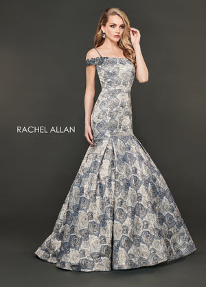 Rachel Allan 8401 prom dress images.  Rachel Allan 8401 is available in these colors: Navy Gold,Champagne Rose Gold.