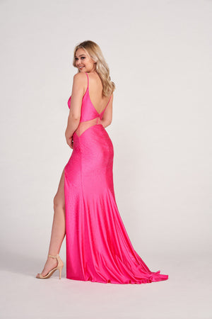 Ellie Wilde EW34018 prom dress images.  Ellie Wilde EW34018 is available in these colors: Hot Pink, Royal Blue, Black, Ruby, Light Blue.