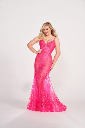 Ellie Wilde EW34030 prom dress images.  Ellie Wilde EW34030 is available in these colors: Red, Black, Royal Blue, Hot Pink.