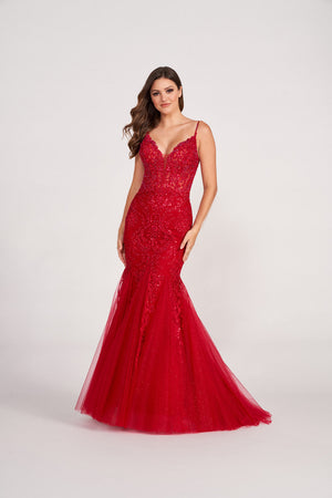 Ellie Wilde EW34033 prom dress images.  Ellie Wilde EW34033 is available in these colors: Ruby, Lavender, Light Blue, Emerald.
