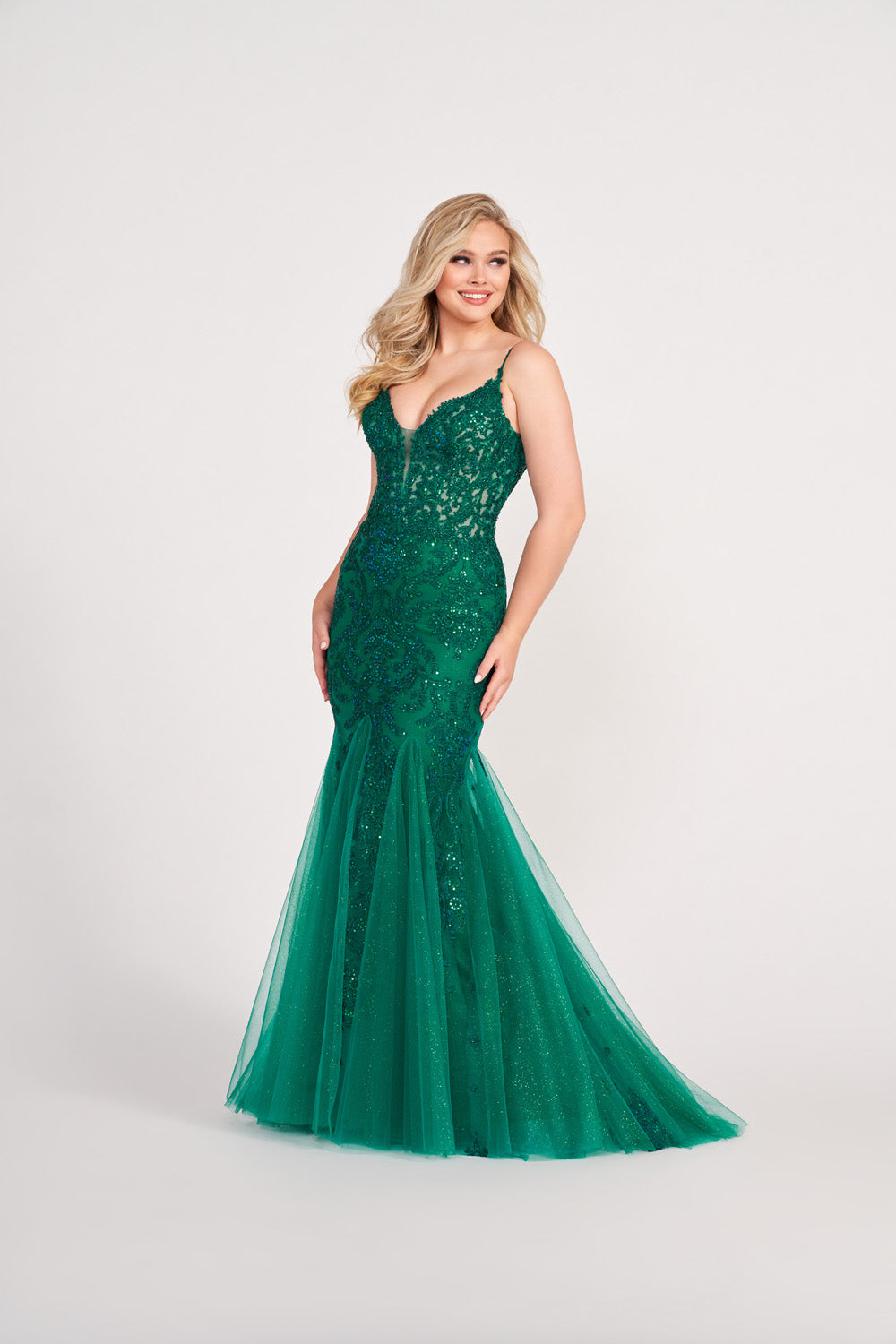 Ellie Wilde EW34033 prom dress images.  Ellie Wilde EW34033 is available in these colors: Ruby, Lavender, Light Blue, Emerald.
