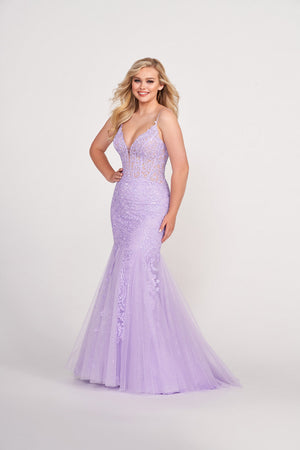 Ellie Wilde EW34033 prom dress images.  Ellie Wilde EW34033 is available in these colors: Ruby, Lavender, Light Blue, Emerald.
