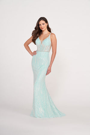 Ellie Wilde EW34037 prom dress images.  Ellie Wilde EW34037 is available in these colors: Orange, Hot Pink .