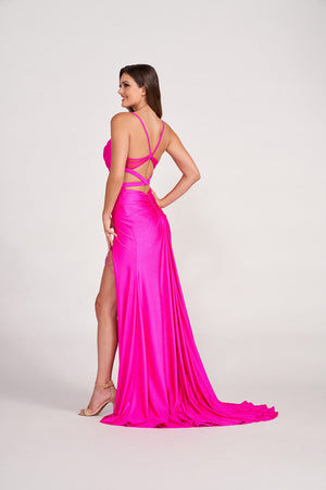 Ellie Wilde EW34038 prom dress images.  Ellie Wilde EW34038 is available in these colors: Hot Pink, Periwinkle, Ocean, Royal Blue, Red.