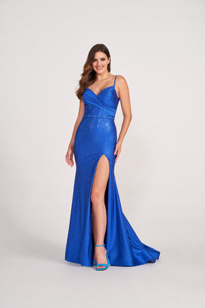 Ellie Wilde EW34039 prom dress images.  Ellie Wilde EW34039 is available in these colors: Hot Pink   Silver, Royal Blue, Light Blue Silver, Lavender Frost, English Rose Silver.