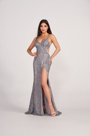 Ellie Wilde EW34046 prom dress images.  Ellie Wilde EW34046 is available in these colors: Sage, Misty Blue, Slate, Steel Blue, Lavender Frost.