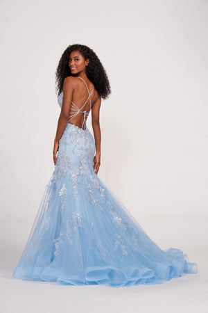 Ellie Wilde EW34054 prom dress images.  Ellie Wilde EW34054 is available in these colors: Light Blue, Red.